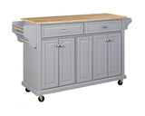 ZNTS Cambridge Natural Wood Top Kitchen Island with Storage W91490813