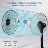 ZNTS Simple Deluxe 14.5" Adjustable 12 Levels Speed Pedestal Stand Fan with Remote Control for Indoor, HIFANXSTAND1601WRC