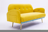 ZNTS 2156 sofa includes 2 pillows 58" yellow velvet sofa for small spaces W127866399