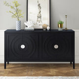 ZNTS TREXM Retro Sideboard door with Circular Groove Design Round Metal Door Handle for Entrance, Dinning WF307723AAB