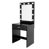 ZNTS FCH With a Light Cannon Large Mirror Single Drawer Dressing Table Black 93429846