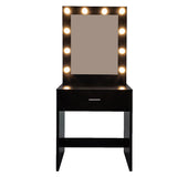 ZNTS FCH With a Light Cannon Large Mirror Single Drawer Dressing Table Black 93429846