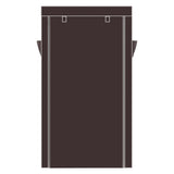 ZNTS 10 Tiers Shoe Rack with Dustproof Cover Closet Shoe Storage Cabinet Organizer Dark Brown 21202749
