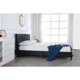 ZNTS Simple PU Bed Frame Black Twin 93002967