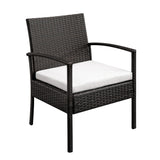 ZNTS TY-3pcs 2pcs Arm Chairs 1pc Coffee Table Rattan Sofa Set Brown Gradient 52766192