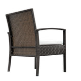 ZNTS TY-3pcs 2pcs Arm Chairs 1pc Coffee Table Rattan Sofa Set Brown Gradient 52766192