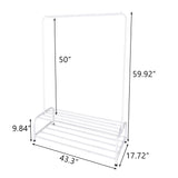 ZNTS Clothing Garment Rack with Shelves, Metal Cloth Hanger Rack Stand Drying Rack for Hanging 20776588