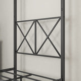 ZNTS Metal Canopy Bed Frame, Platform Bed Frame with X Shaped Frame, Twin Black 72766923