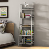 ZNTS WTZ Bookshelf, Ladder Shelf, 5 Tier Bamboo Bookcase, Modern Open Book Case for Bedroom, Living Room, 46167598