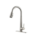 ZNTS Kitchen Faucet Pull Down Sprayer Brushed Nickel, High Arc Single Handle Kitchen Sink Faucet 95498826