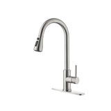 ZNTS Single Handle High Arc Pull Out Kitchen Faucet,Single Level Stainless Steel Kitchen Sink Faucets 57490800