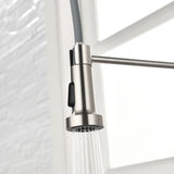 ZNTS Spring Brushed Nickel Faucet with Sprayer Pull Down, Comercial Stainless Steel Sink Faucet 86861353