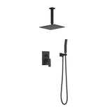 ZNTS Matte Black Set System Bathroom Luxury Rain Mixer Combo Set Ceiling Mounted Rainfall 50468711