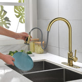 ZNTS Single Handle High Arc Pull Out Kitchen Faucet,Single Level Stainless Steel Kitchen Sink Faucets 25914519