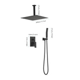 ZNTS Matte Black Set System Bathroom Luxury Rain Mixer Combo Set Ceiling Mounted Rainfall 73925649