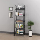 ZNTS WTZ Bookshelf, Ladder Shelf, 5 Tier Bamboo Bookcase, Modern Open Book Case for Bedroom, Living Room, 67632796
