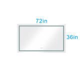 ZNTS 72 x 36 Inch LED Bathroom Mirror with Lights, Lighted Vanity Mirror, Anti Fog Design , Large Wall 51388463