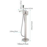ZNTS Freestanding Bathtub Faucet Tub Filler Brushed Nickel Floor Mount Bathroom Faucets Brass Single 85105074