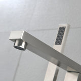 ZNTS Freestanding Bathtub Faucet Tub Filler Brushed Nickel Floor Mount Bathroom Faucets Brass Single 85105074