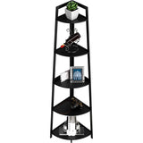 ZNTS WTZ Corner Shelf 70 Inch Tall 5- Tier Industrial Corner Bookcase Corner Ladder Shelf Small 24351426