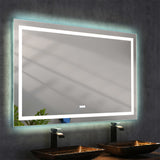 ZNTS 60 in. W x 36 in. H Frameless LED Single Bathroom Vanity Mirror in Polished Crystal 74376911