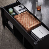 ZNTS Lift Top Coffee Table Modern Furniture Hidden Compartment And Lift Tabletop Black 21256284