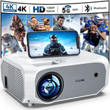 ZNTS Projector with WiFi and Bluetooth - Native 1080P 5G WiFi 4K projector compatible with FUDONI 10000L 05608427