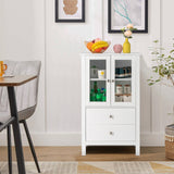 ZNTS FCH Nordic Minimalist MDF Spray Paint Double Doors And Two Drawers Tv Side Cabinet Bathroom Cabinet 47303993