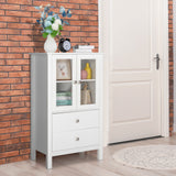 ZNTS FCH Nordic Minimalist MDF Spray Paint Double Doors And Two Drawers Tv Side Cabinet Bathroom Cabinet 47303993