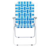 ZNTS 2pcs Steel Tube PP Webbing Bearing 120kg Folding Beach Chair Blue& White Strip 18794766