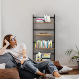 ZNTS Bookshelf, Ladder Shelf, 4 Tier Tall Bookcase, Modern Open Book Case for Bedroom, Living Room, 47123647