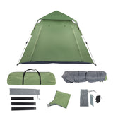 ZNTS 240*240*150cm Spring Quick Open Four-Person Family Tent Camping Tent Green 63071113
