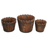 ZNTS Outdoor Reinforced And Anticorrosive Chinese Fir Planting Pot Flower-Shaped Barrel Carbonized Color 67322270