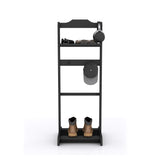 ZNTS Accent Portable Garment Rack,Clothes Valet Stand with Storage Organizer,Black Finish W760102730