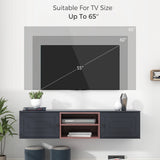 ZNTS Wall Mounted 65" Floating TV Stand with Large Storage Space, 3 Levels Adjustable shelves, Magnetic WF302838AAB