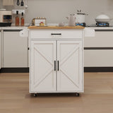 ZNTS Kitchen island rolling trolley cart with Adjustable Shelves & towel rack & seasoning rack rubber W282108546