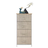 ZNTS 4-Tier Dresser Tower, Fabric Drawer Organizer With 4 Easy Pull Drawers With Metal Frame,Wooden 71986966