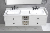 ZNTS 84*23*21in Wall Hung Doulble Sink Bath Vanity Cabinet Only in Bathroom Vanities without Tops W1272107577