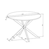 ZNTS 42.13'' Modern Cross Leg Round Dining Table, White Marble Top Occasional Table, Two Piece Removable W757140952