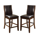 ZNTS Transitional Dining Room Counter Height Chairs Set of 2pc High Chairs only Brown Cherry Unique B011P156648