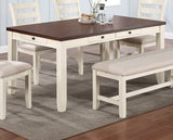 ZNTS Classic Dining Room Furniture Rectangular Dining Table 1pc Dining Table Only White Rubberwood Walnut B011120832