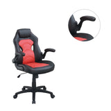 ZNTS Adjustable Height Swivel Executive Computer Chair in Black and Red SR011691