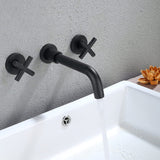 ZNTS Bathroom Faucet Wall Mounted Bathroom Sink Faucet TH8008MB