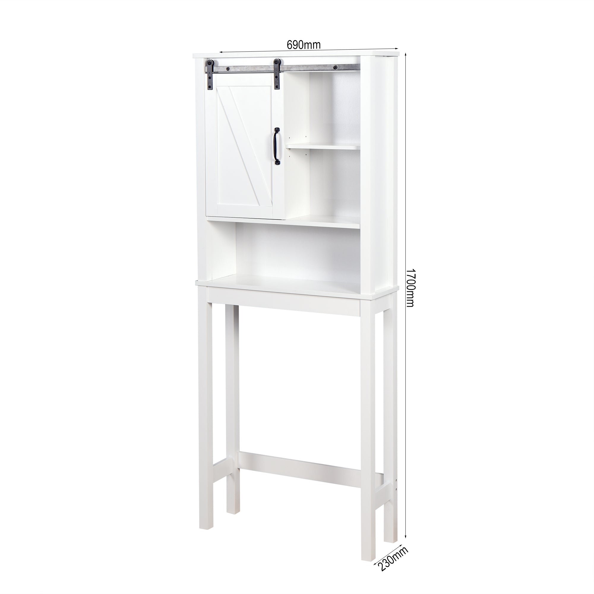 ZNTS Over-the-Toilet Storage Cabinet, Space-Saving Bathroom Cabinet, with Adjustable Shelves and A Barn W40935622