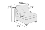 ZNTS Modular Living Room Furniture Armless Chair Camel Chenille Fabric 1pc Cushion Armless Chair Couch B011104326