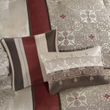 ZNTS 7 Piece Jacquard Comforter Set with Throw Pillows B03597223