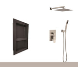 ZNTS Shower System with Shower Head, Hand Shower, Hose, Valve Trim,Lever Handles and Niche W127261864