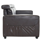 ZNTS 306*96*83cm Retro Pu 26cm Fully Detachable Armrests Three-Seater With Side Pockets Full Pull Points 47785658