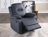 ZNTS Elegant Modern Ebony Color Microfiber Motion Recliner Chair 1pc Couch Manual Motion Plush Armrest B011P163883