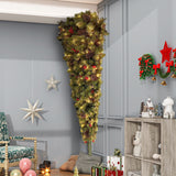 ZNTS 6ft Upside Down Hanging Quarter Tree, Christmas tree hanging from the ceiling, Xmas Tree with 300 PX307764AAF